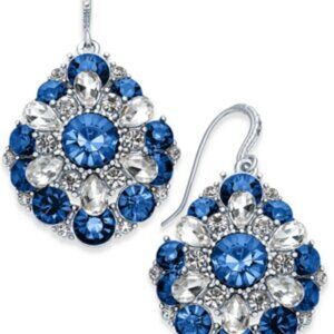 Charter Club Silver-Tone Clear & Navy Blue  Cluster Drop Earrings 3 for $10.00